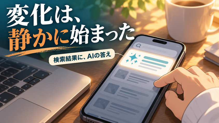 2025年にAIの台頭でブログの世界が静かに変わり始めた様子のイラスト