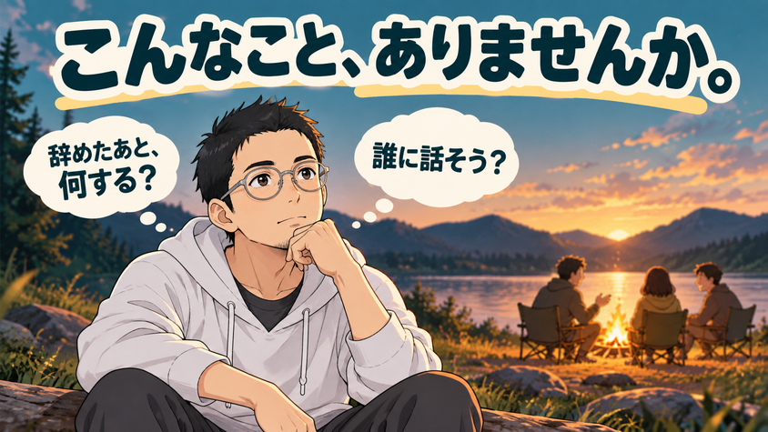 FIRE前後の悩み——FIREの話をできる相手がいない人たちのイラスト